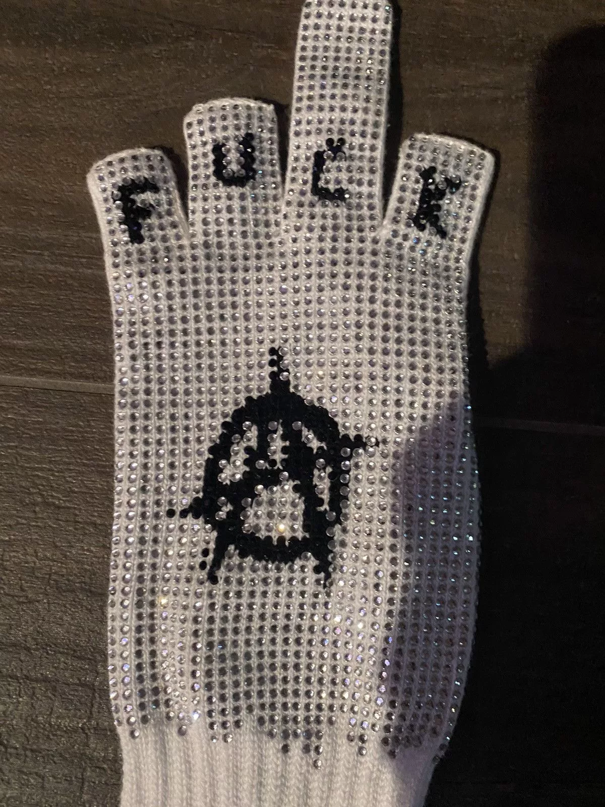 Doublet Miscellaneous Doublet Finger Sign Studded Gloves White
