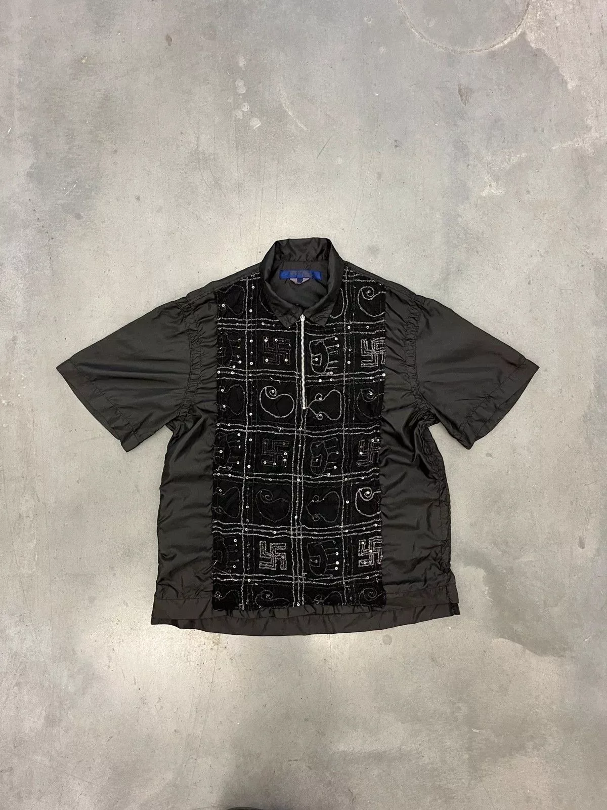 Junya Watanabe Shirts Button Ups A/W 2004 Junya Watanabe Zipped Sequin Shirt Black