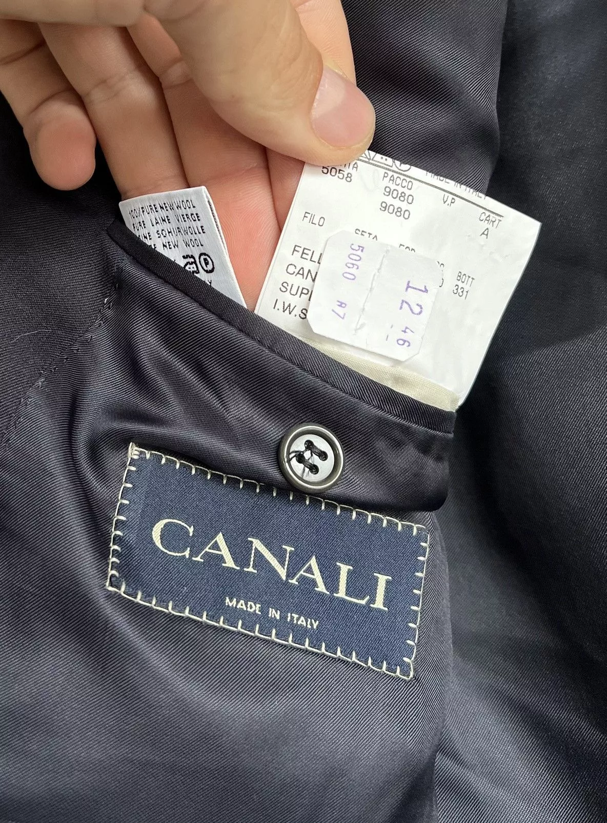 Canali Blazers Canali Wool Double Blazer Navy Blue Jacket Luxury