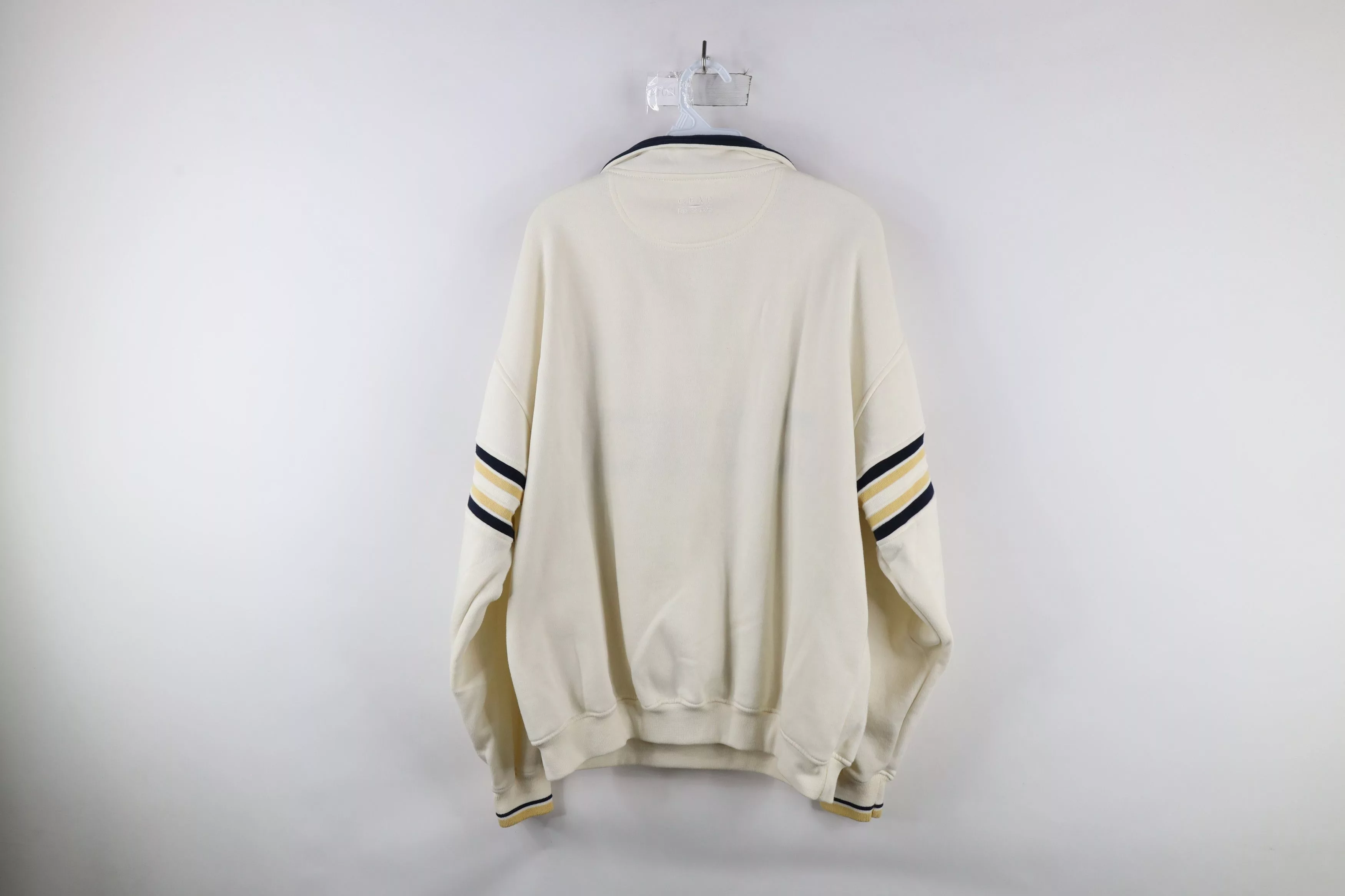Vintage Sweatshirts Hoodies Vintage 90s Maumee Bay Half Zip Pullover Sweatshirt Cream Beige