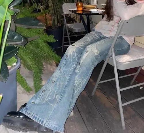 Jean Jeans Washed old flared jeans Blue Avant-Garde
