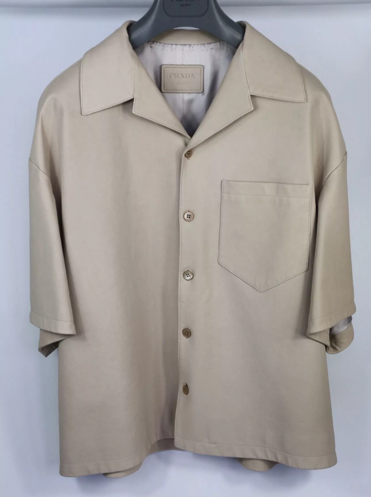 Prada Shirts Button Ups PRADA CAMICIA LEATHER SHIRT White