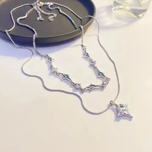 Jewelry Jewelry Watches Jewelry Electro Chain Crystal Stone Silver Abstract Star Pop Fantasy Streetwear