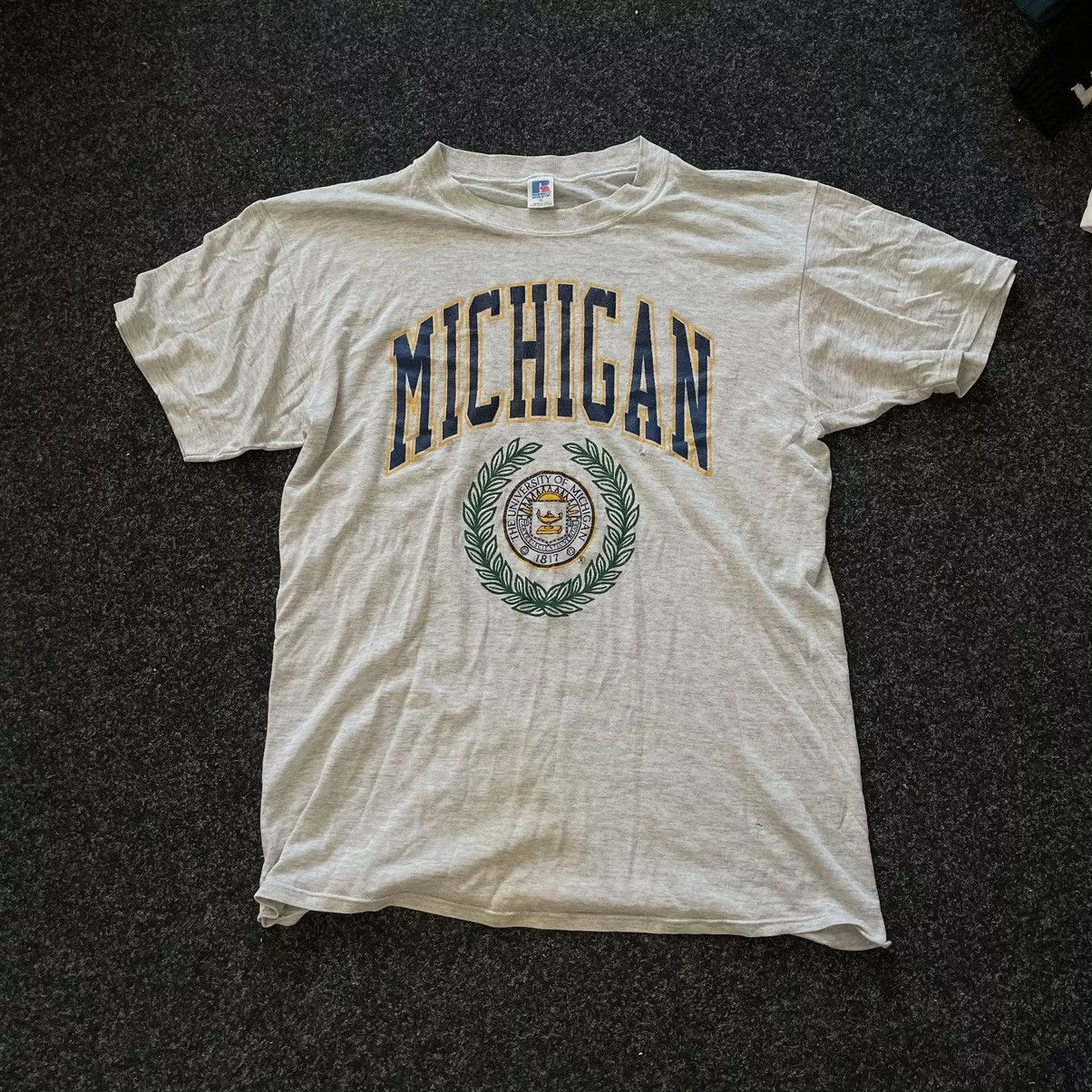 Russell Athletic Short Sleeve T Shirts 80s USA 90s MICHIGAN RUSSELL ATHLETIC SHIRT TEE UNIVERSITY Multi Vintage