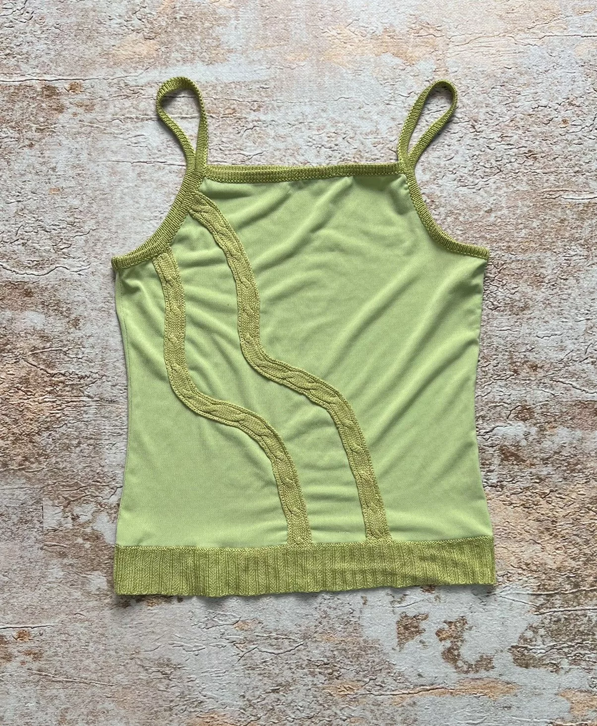 Vintage Tank Tops Vintage Japanese cropped mesh tank top Green Avant-Garde