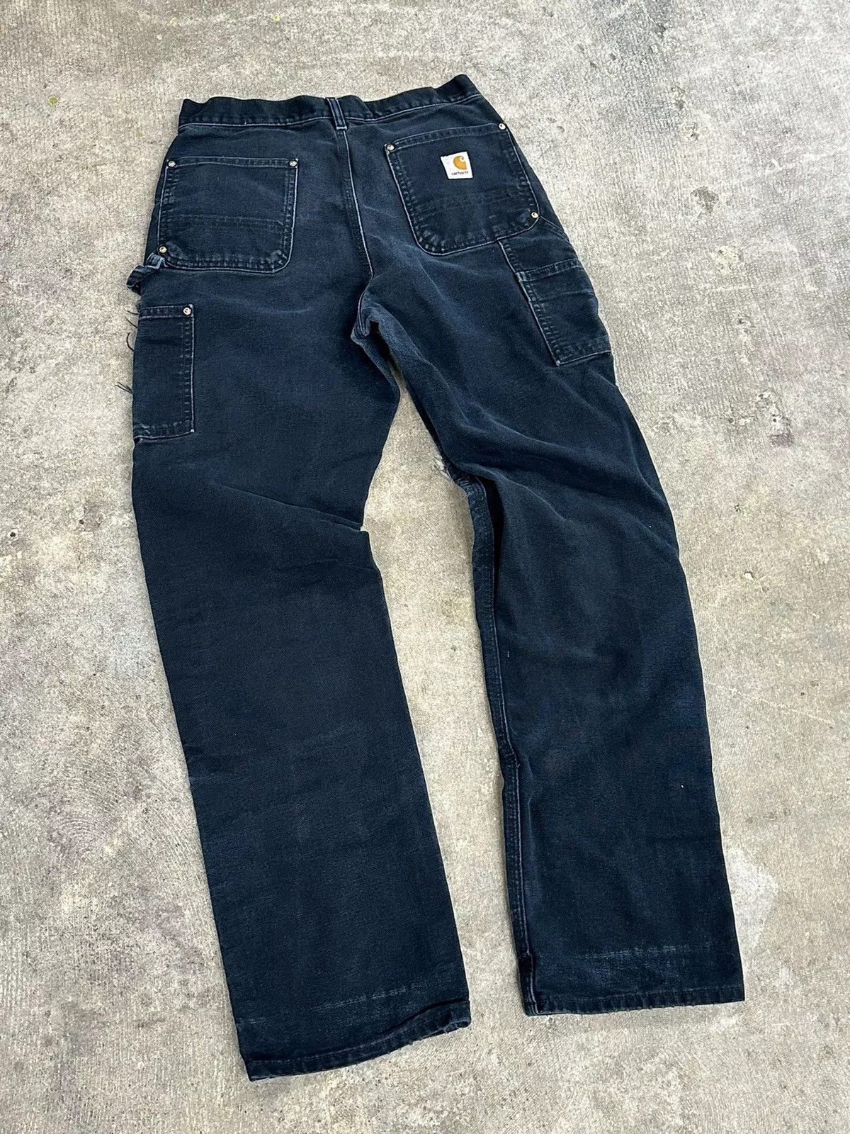 Carhartt Casual Pants Carhartt × Vintage Vintage Y2K 00s Carhartt Thrashed Distressed Double Knees Black Streetwear