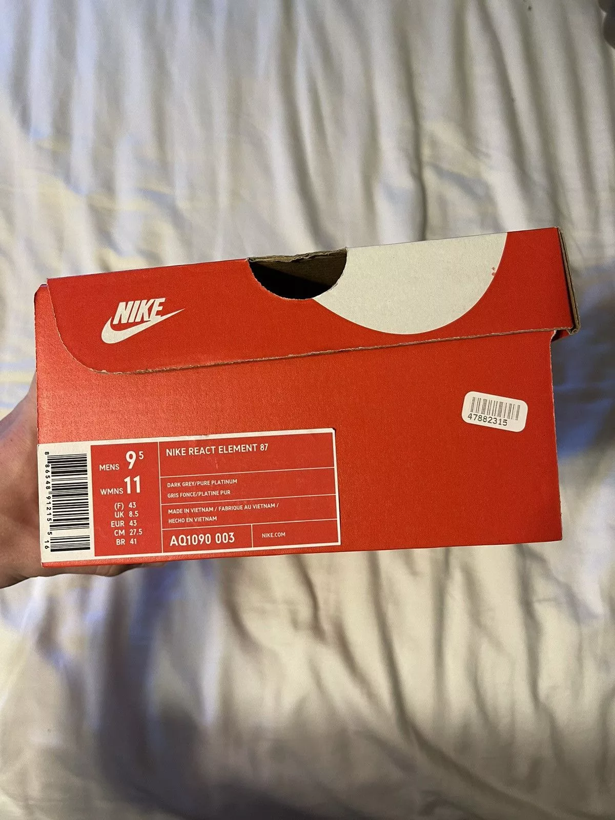 Nike Low Top Sneakers Nike React Element 87 Dark Grey Gray