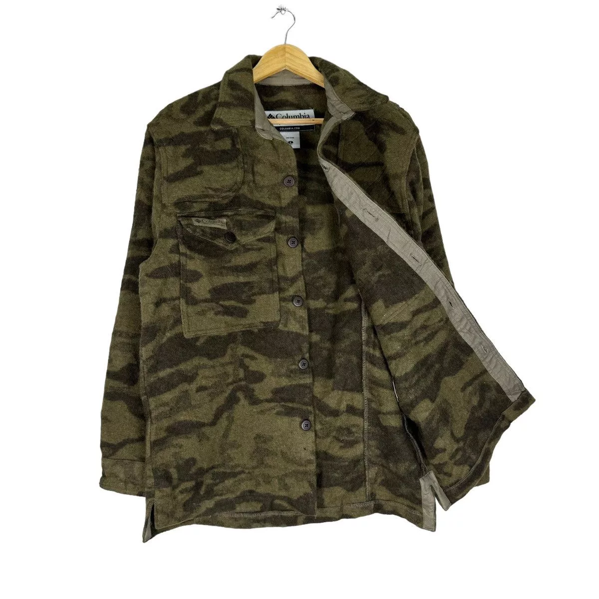 Columbia Light Jackets Columbia × Hunter ⚡️COLUMBIA CAMOUFLAGE HUNTING BUTTON JACKET Brown