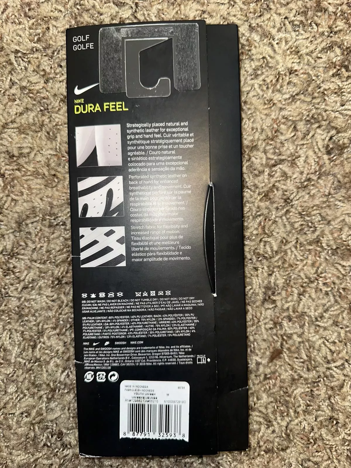 Nike Miscellaneous Nike Golf Dura Feel Single Glove Junior Right White