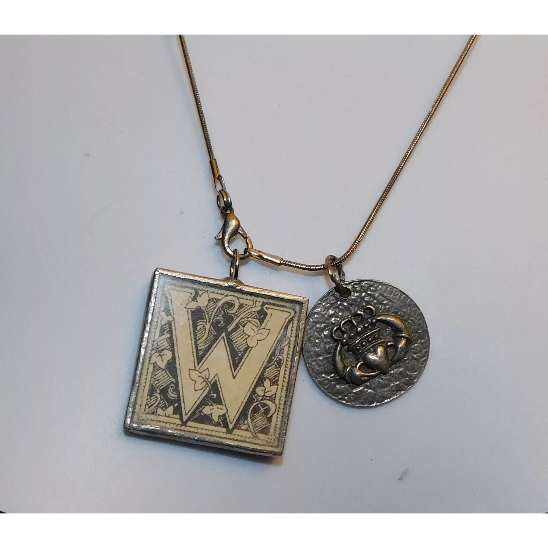 Other Necklaces Other W Initial Claddagh Necklace Multi