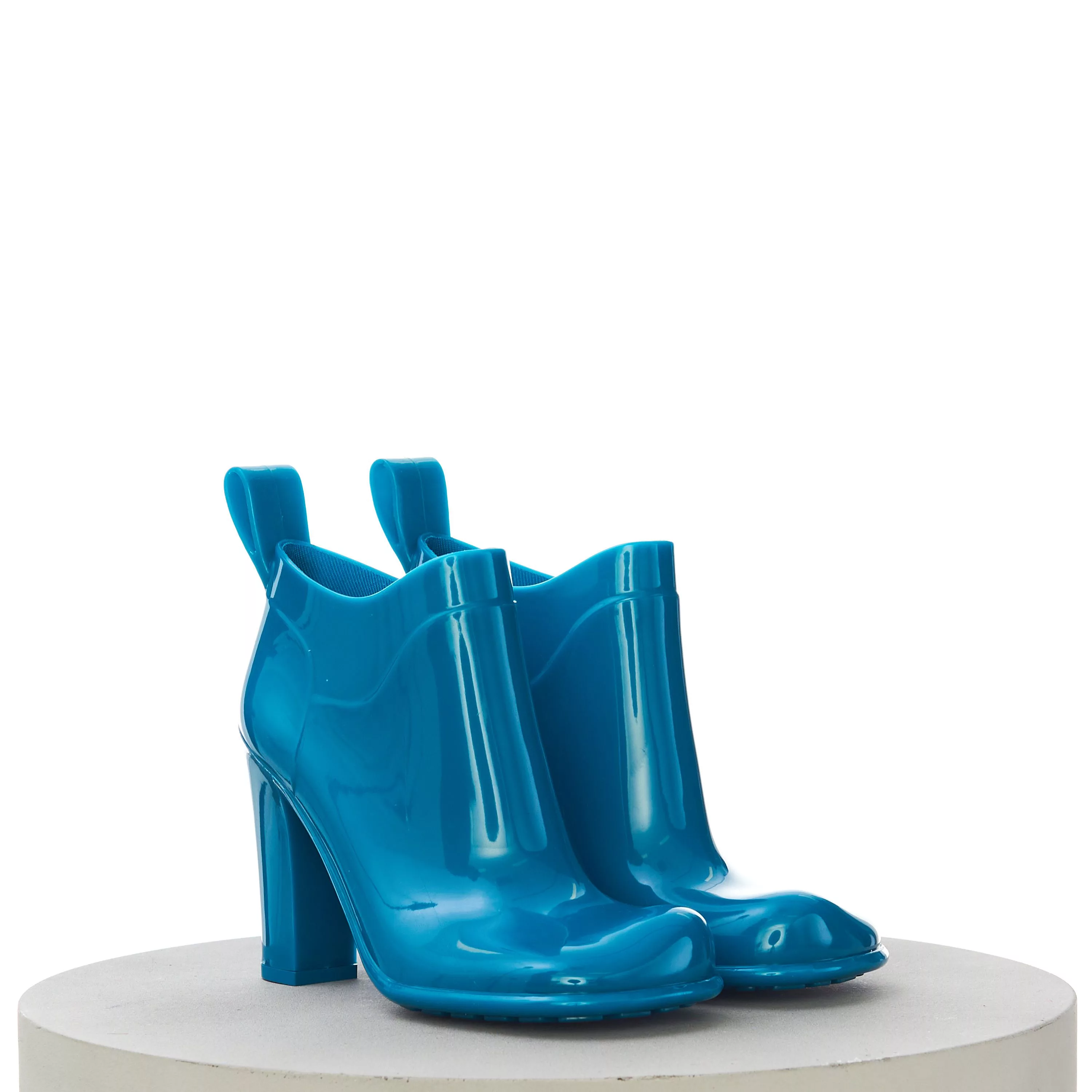 Bottega Veneta Boots Bottega Veneta Women's Ankle Boots Shine In Blaster Blue Rubber Multi