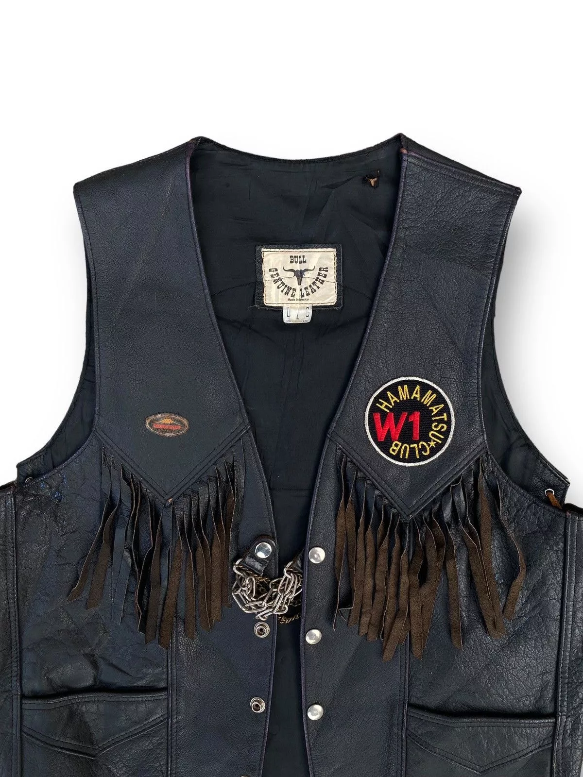 Harley Davidson Vests Harley Davidson × Leather × West Coast Choppers Vintage Bull Leather Biker Vest. #D1 Black