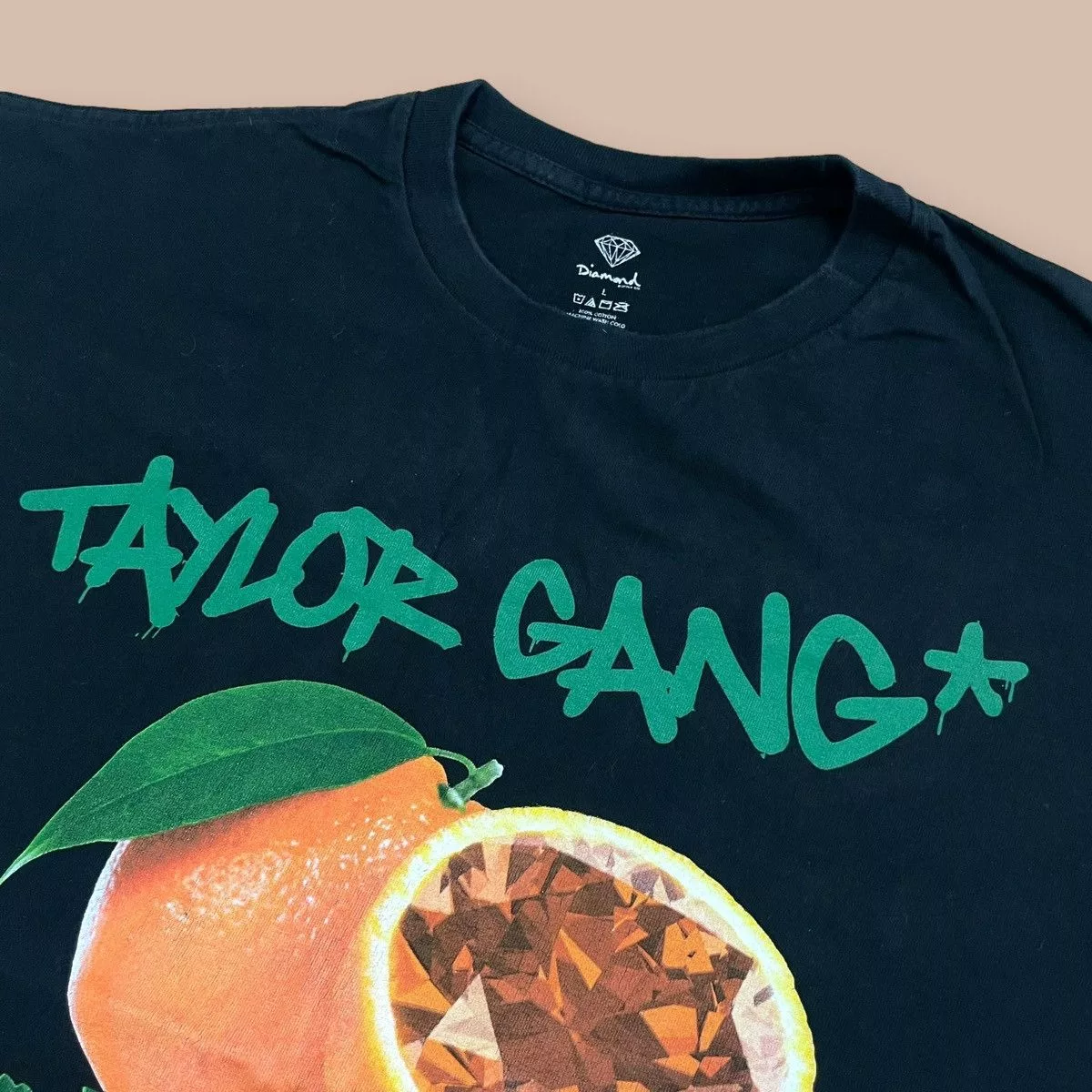 Diamond Supply Co. Short Sleeve T Shirts Diamond Supply Co. x Taylor Gang x Weedmaps Orange Kush Tee Black Streetwear