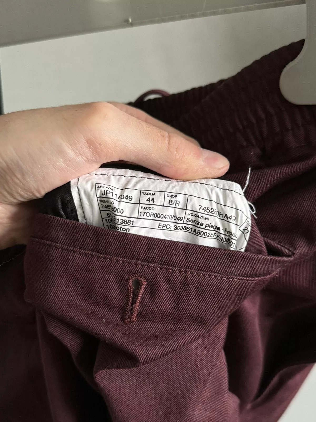 Hermes casual pants Red