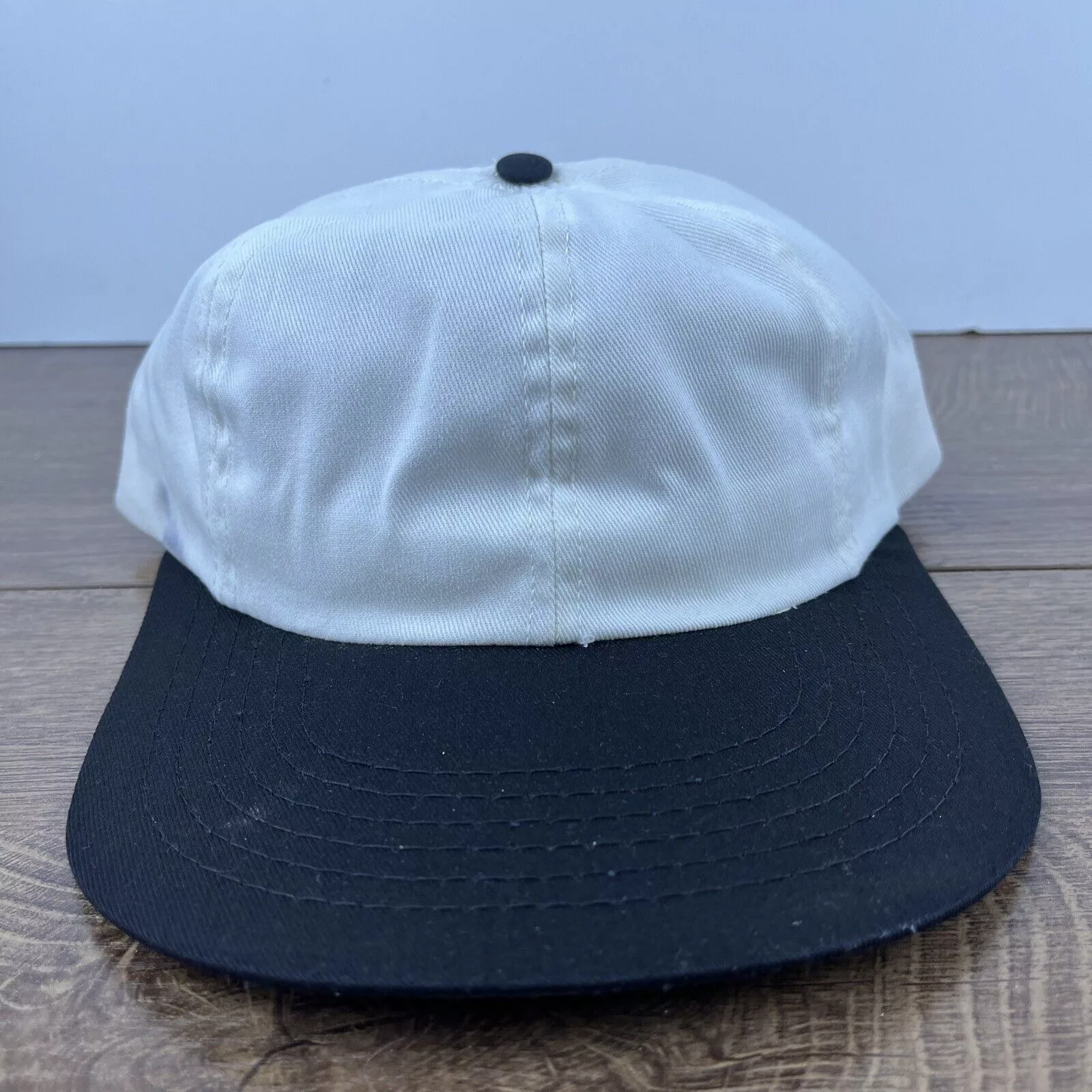 Other Hats Other Plain White Black Hat White Hat Adjustable Snapback Adult Si