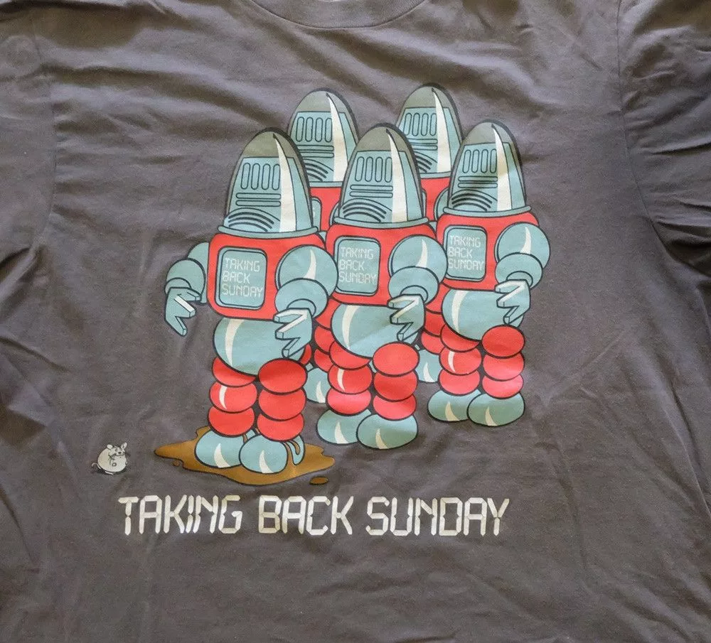 Band Tees Short Sleeve T Shirts Band Tees Taking Back Sunday Gray