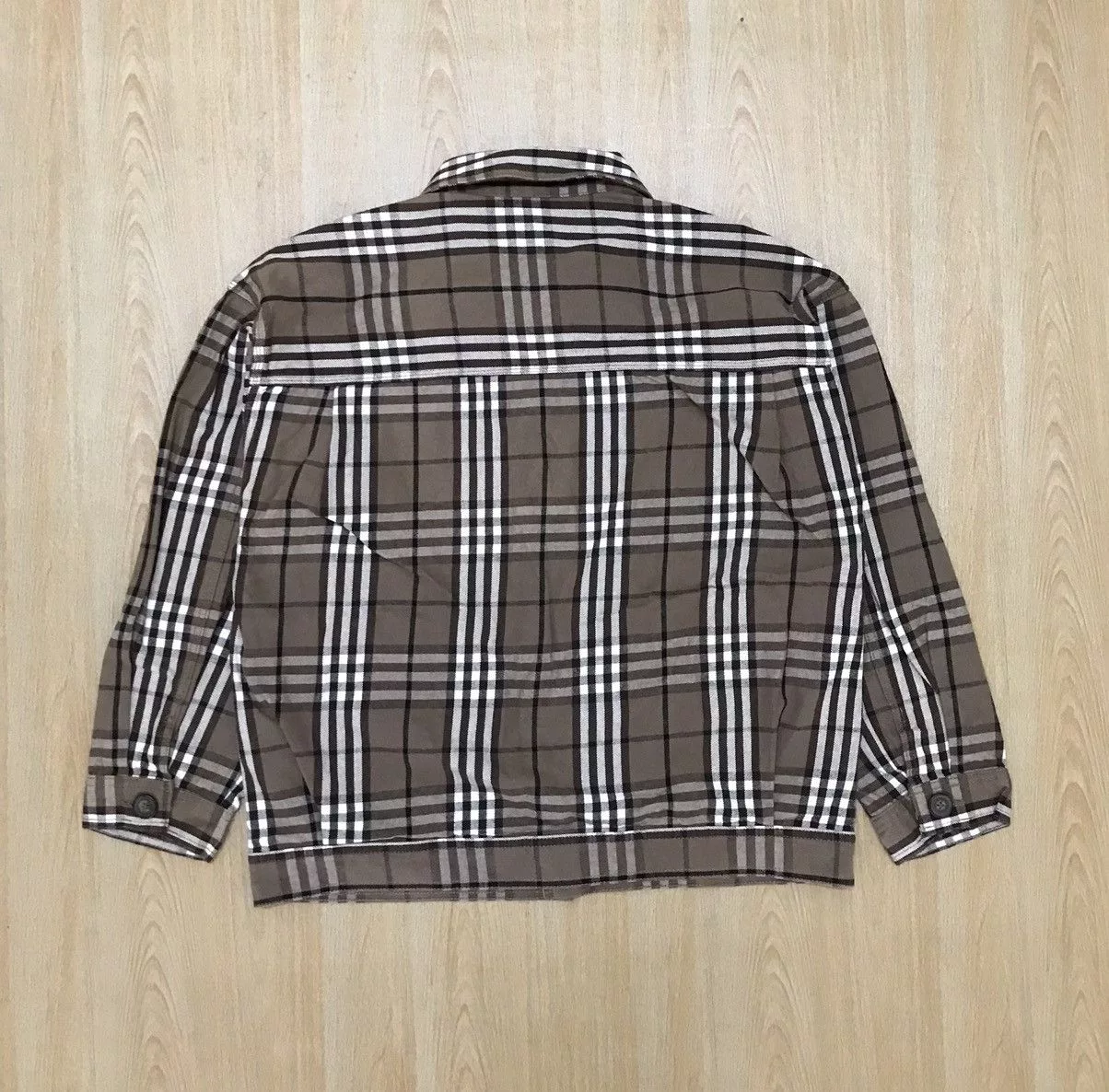 Vintage Denim Jackets Vintage Gu Nova Check Burberrys Inspired Denim Jacket Multi