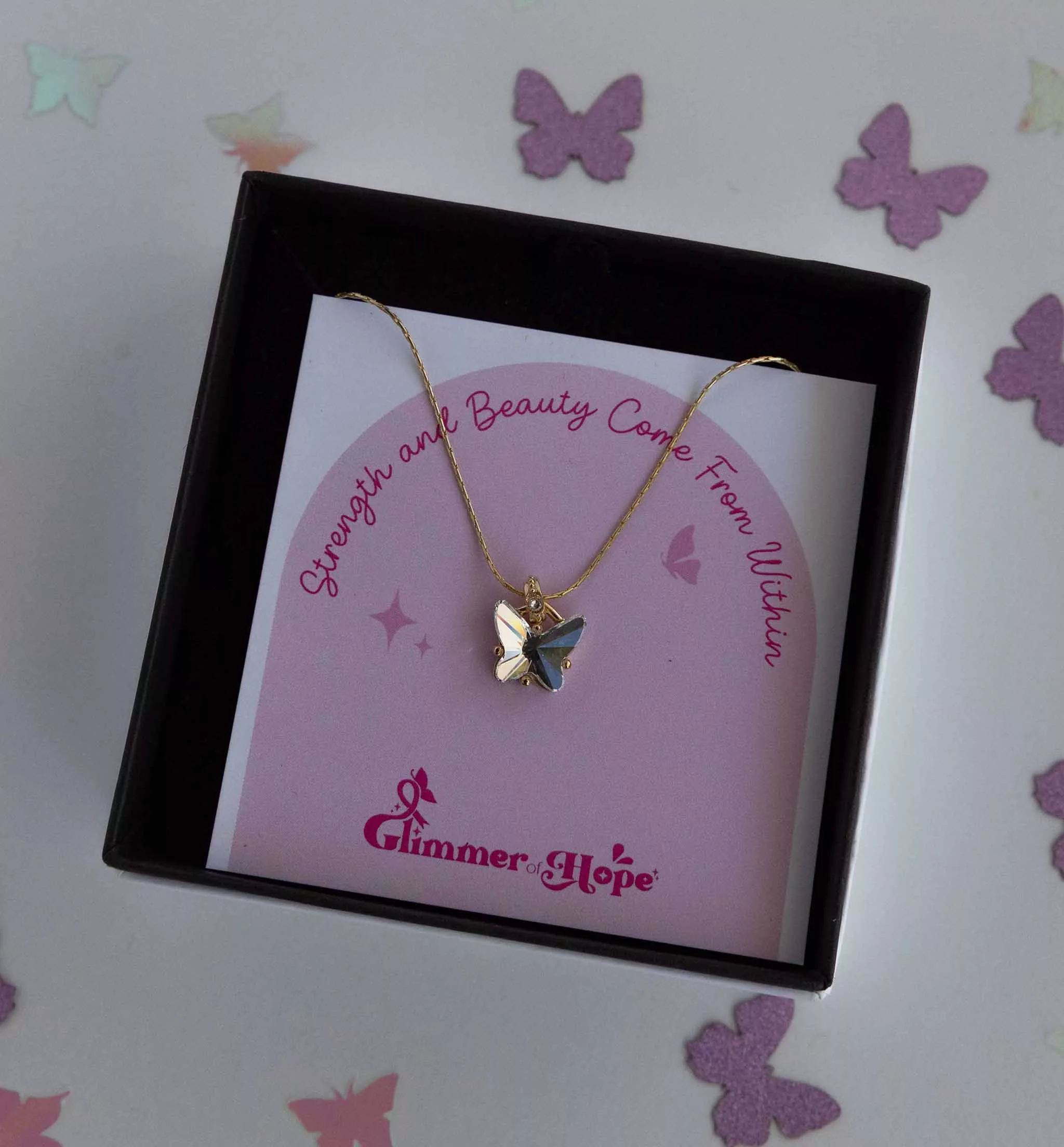 Crystal Butterfly Expandable Necklace