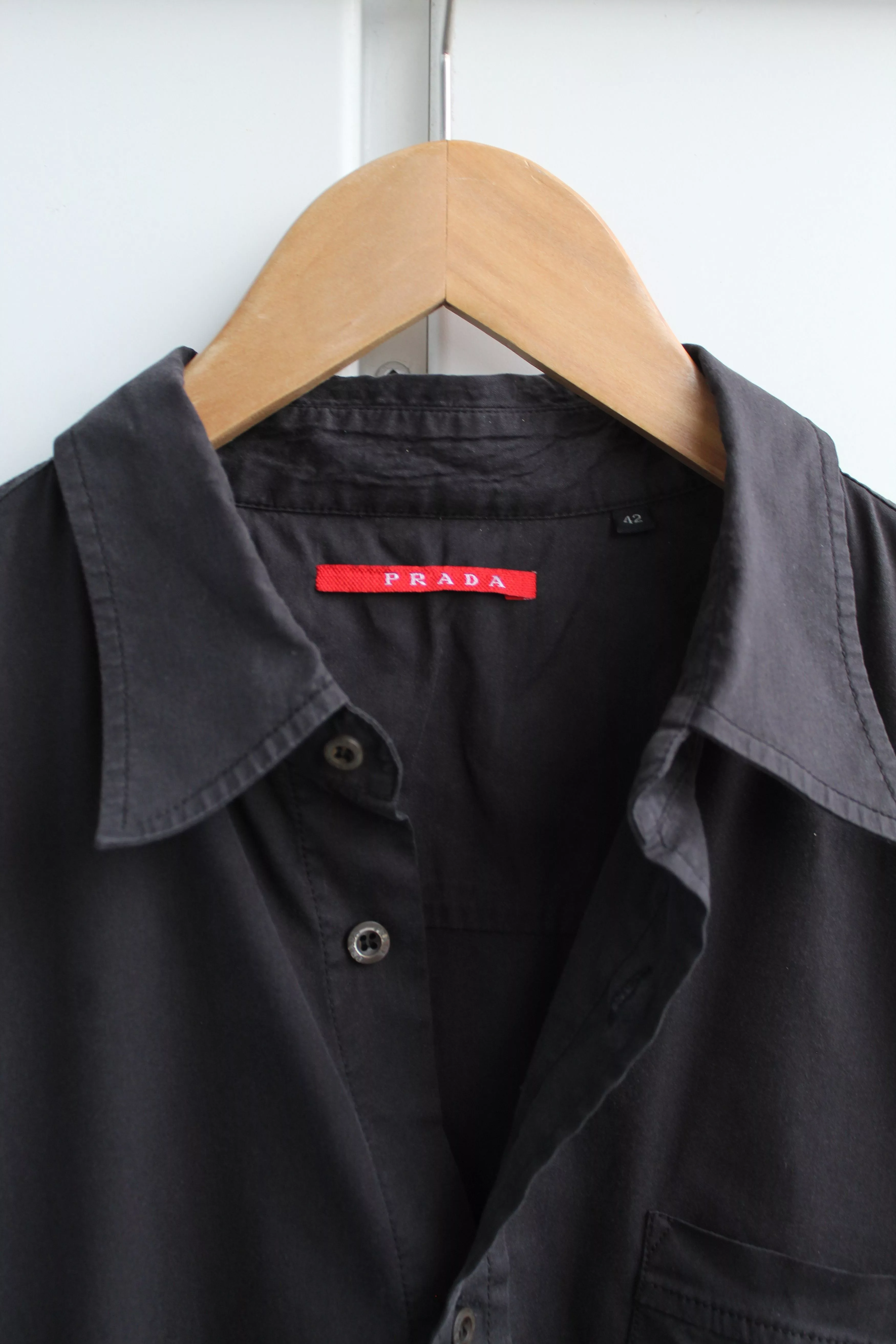 Prada Shirts Button Ups Prada Black Collar Shirt