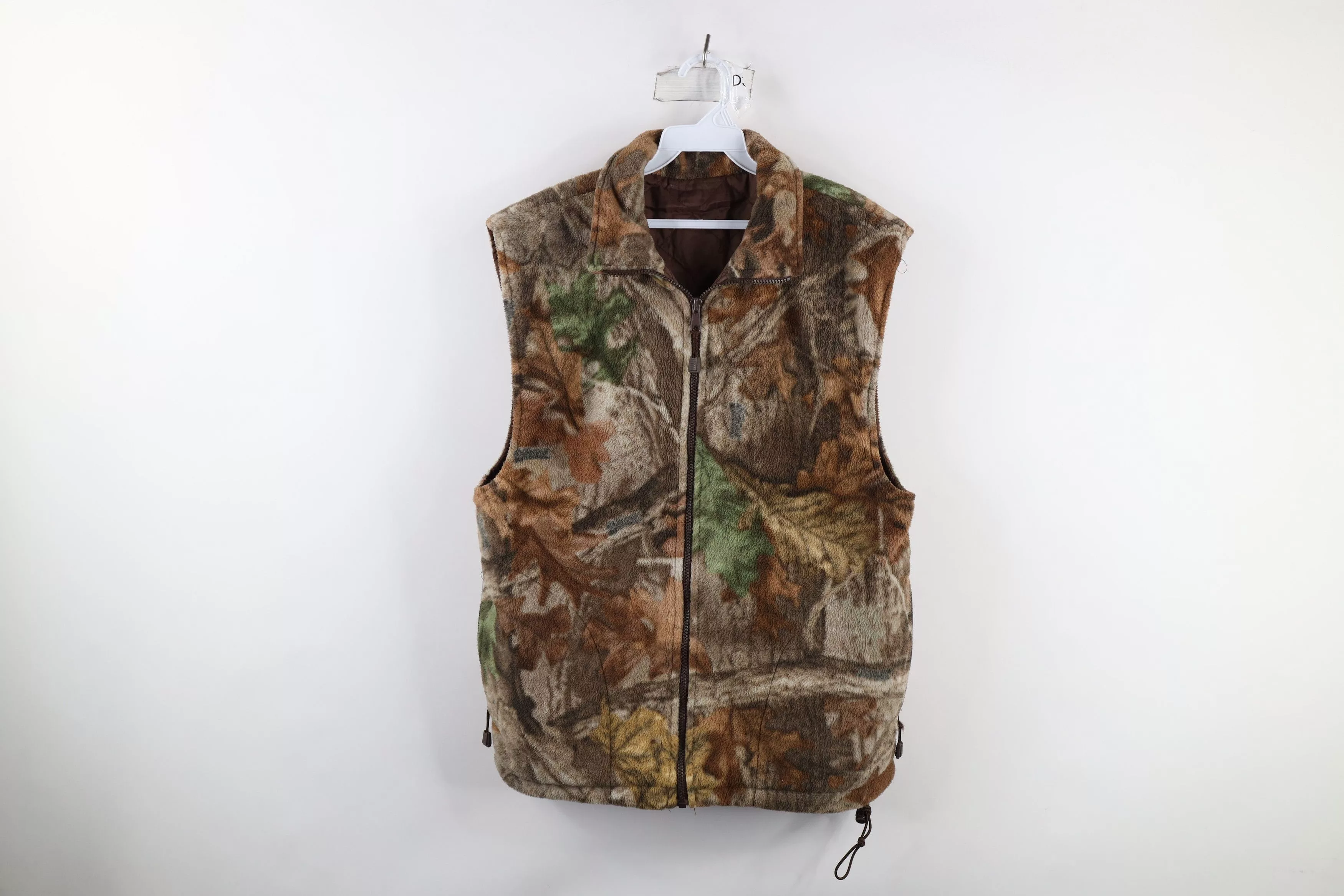 Vintage Vests Vintage 90s Streetwear Quilted Camouflage Fleece Vest Jacket Multi