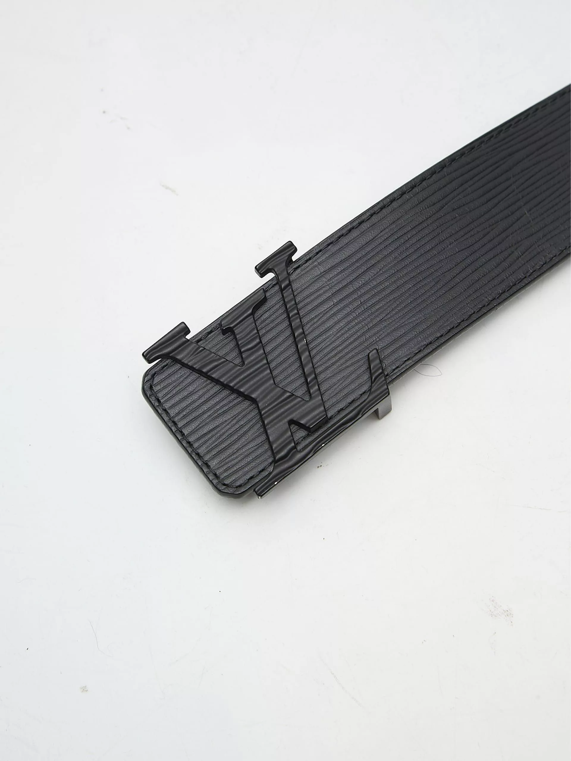 Louis Vuitton Belts Louis Vuitton Full Black Leather Logo Buckle Belt