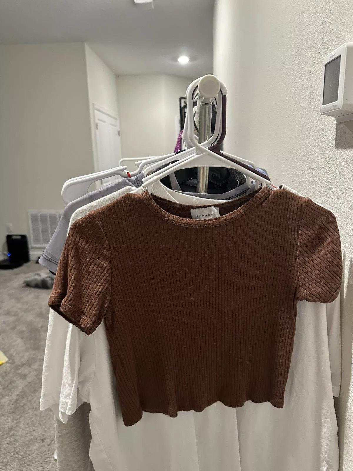 Topshop Crop Tops Topshop Brown Crop