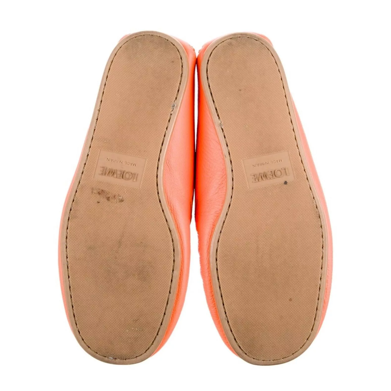 Loewe Boots Loewe Leather Ankle Lace-Up Boots Orange