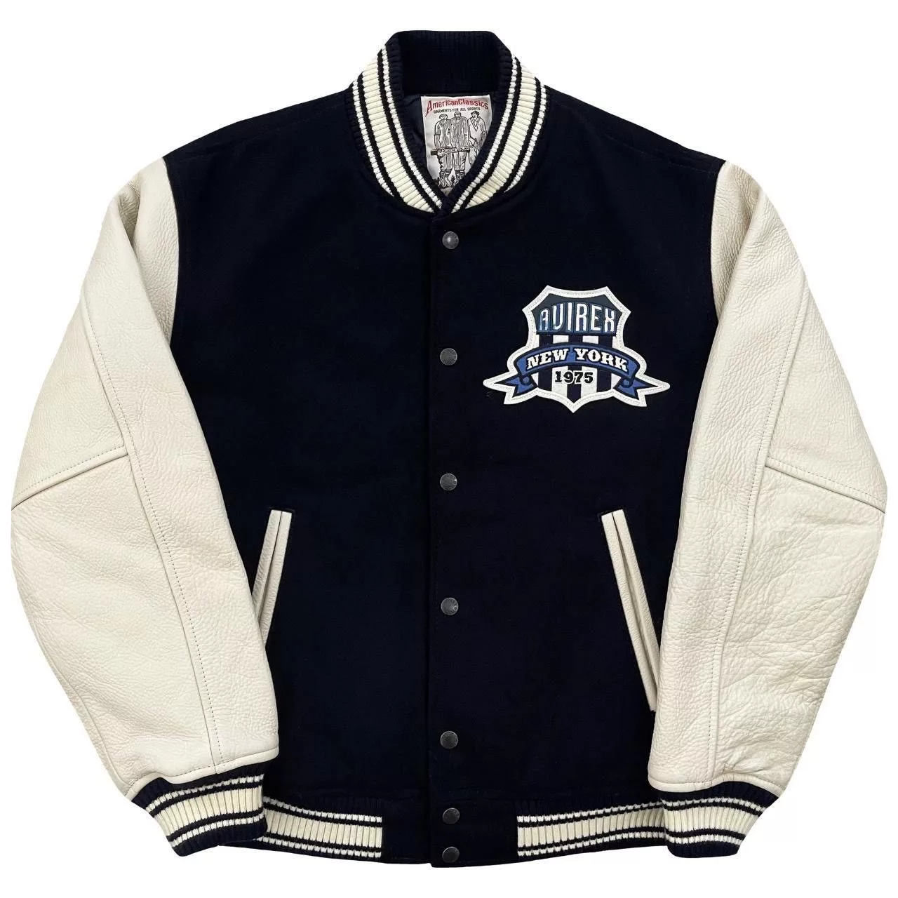Avirex Leather Jackets Avirex Leather Varsity Jacket Blue