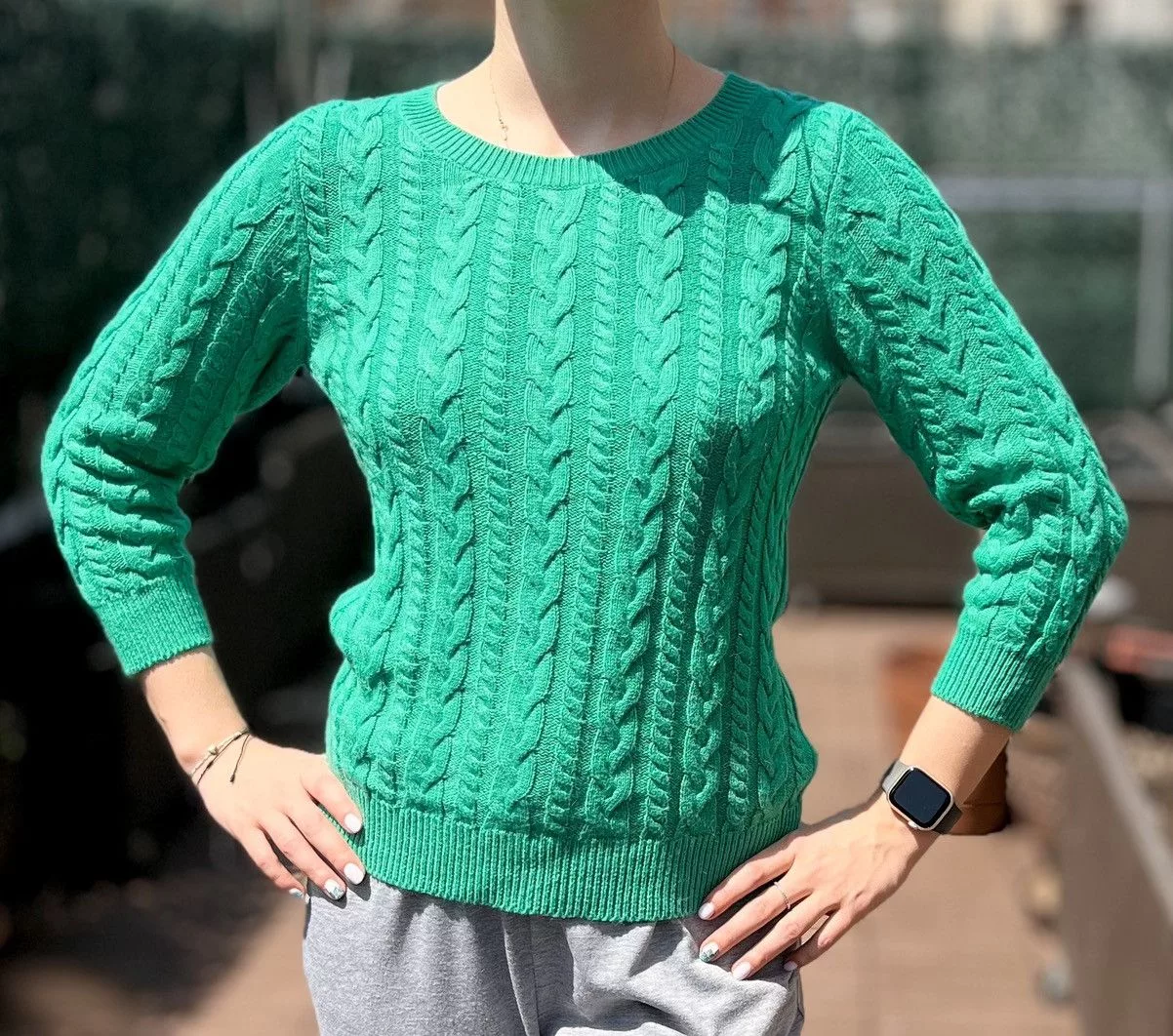 H&M Sweaters Women’s H&M Basic Green Cable Knit Sweater Size S knit