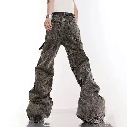 Designer Denim Designer Black washed Distressed jeans Opium style