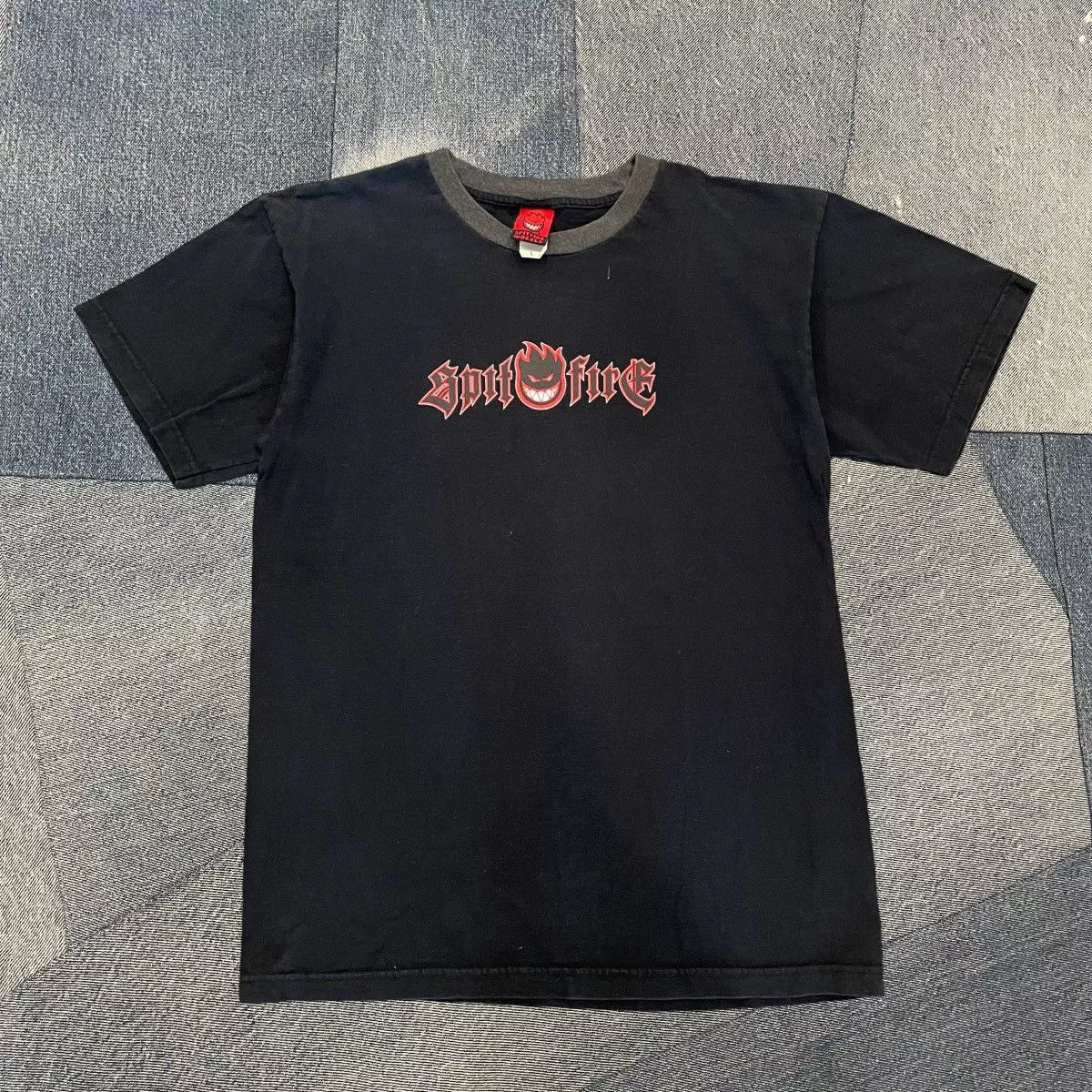 Spitfire Short Sleeve T Shirts Spitfire × Vintage CRAZY Vintage Spitfire Tee Black Streetwear