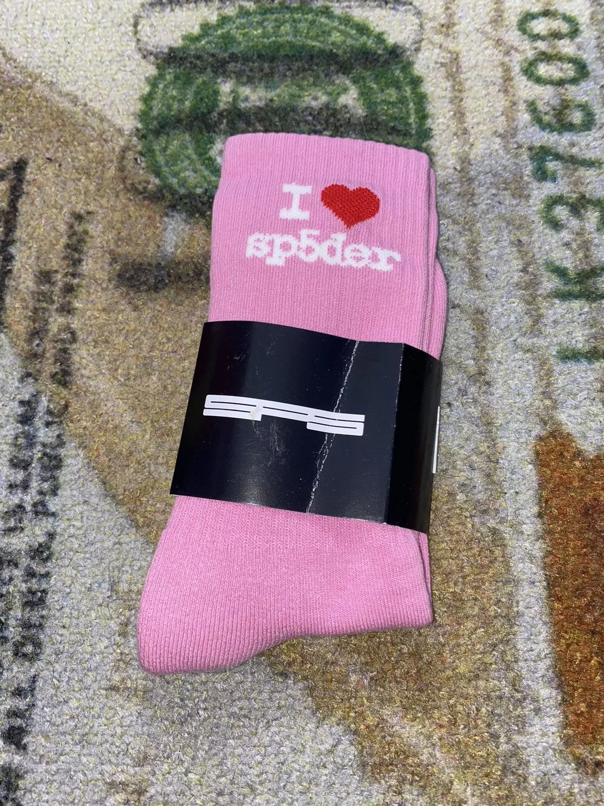 Sp5der Socks Underwear I Love Sp5der Sock (SMALL/MEDIUM) Pink