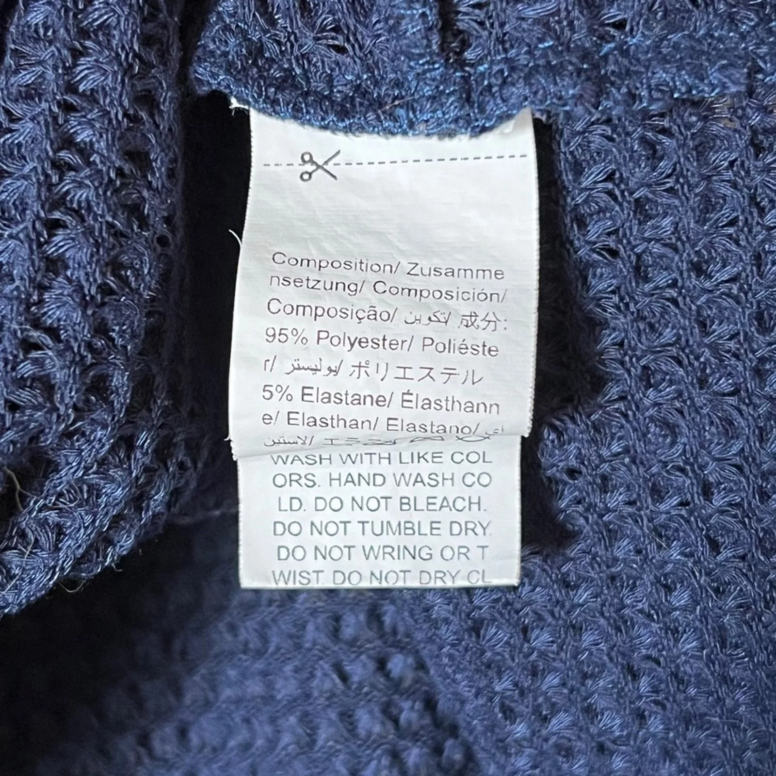 Other Short Sleeve T Shirts Other Emery Rose Short Sleeve Waffle Knit Pullover Top Navy Blue