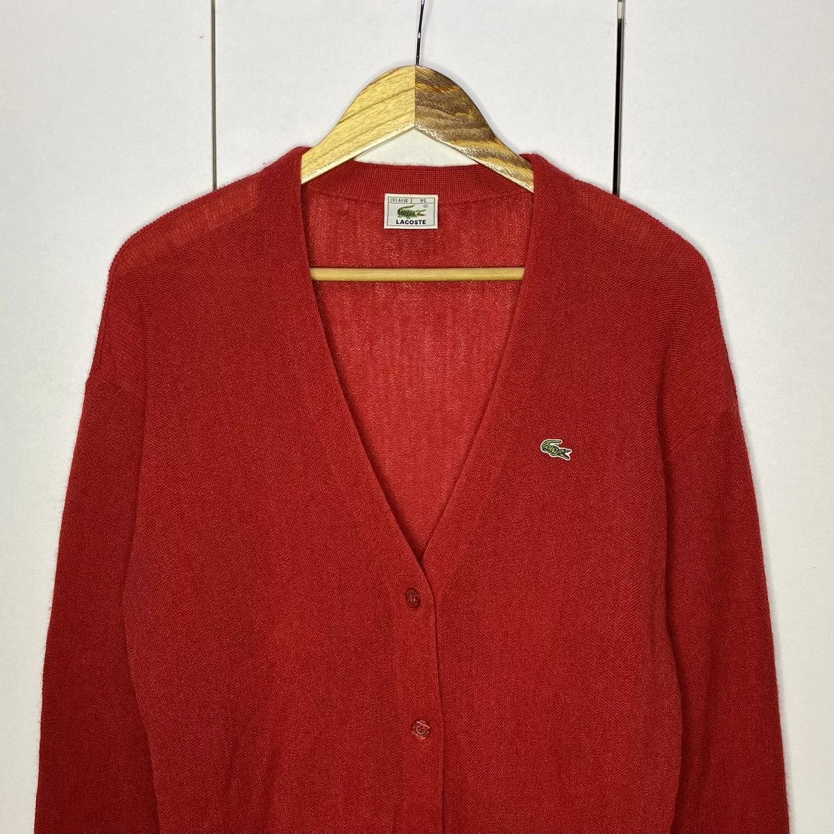 Lacoste Sweaters Lacoste Relaxed Fit Wool Cardigan | Red