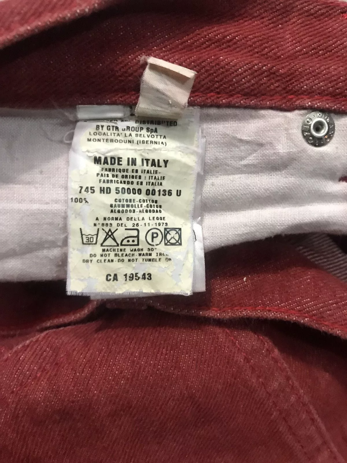 Helmut Lang Denim Vintage helmut lang 1998 Red