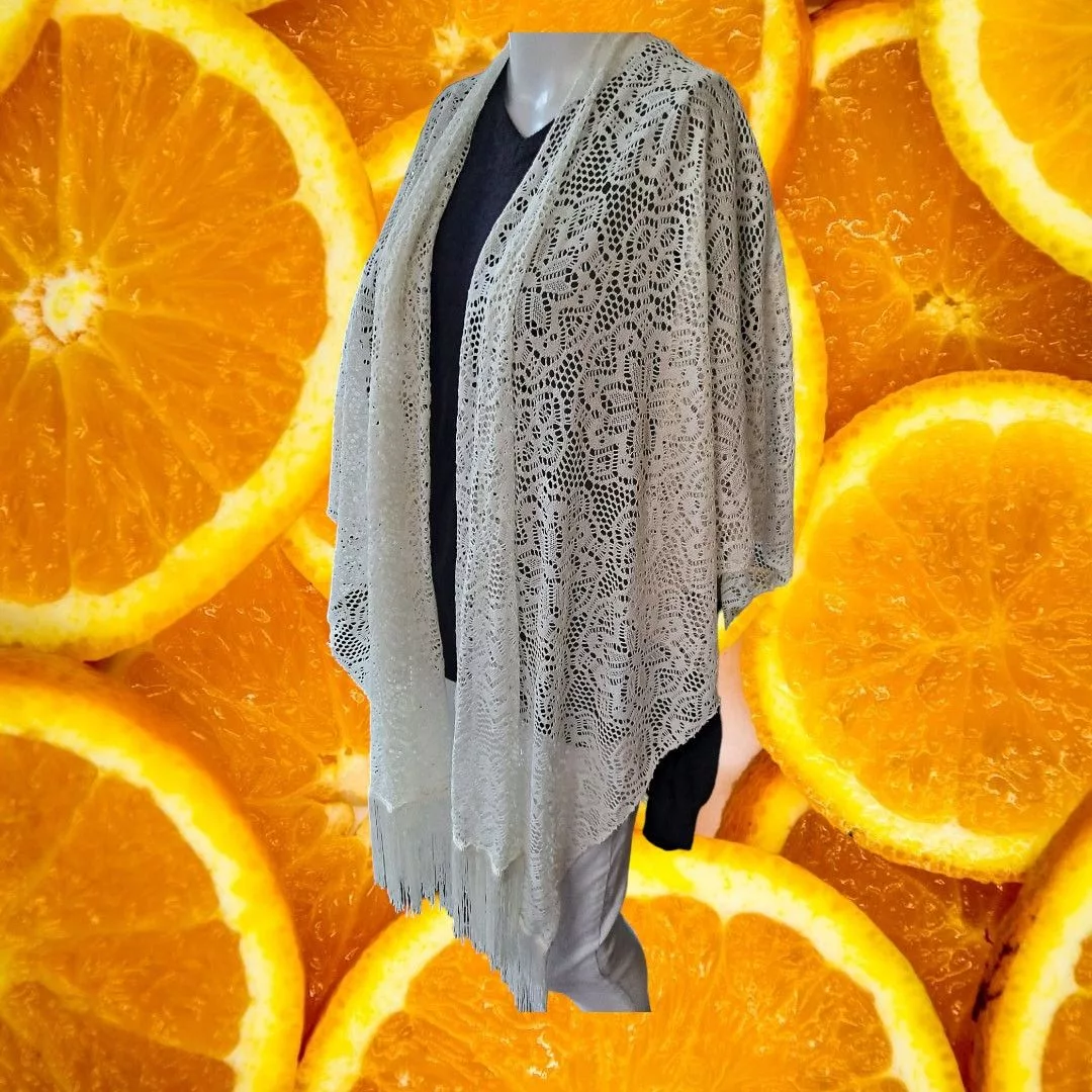 Other Sweaters Other White Crochet Doily Open Front Cape Size OSFM