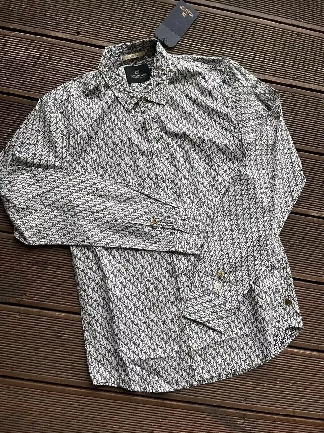 Scotch & Soda Shirts Button Ups Scotch & Soda Classic Palms Scotch&Soda Button Up Longsleeve S/L White