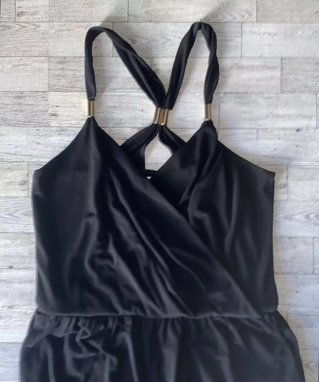 Jennifer Lopez Jumpsuits Jennifer Lopez JLO, Solid Racerback, Full Length, Sleeveless Jumpsuit Black