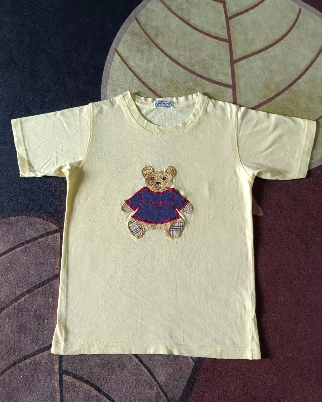 Burberry Short Sleeve T Shirts BURBERRYS BEAR EMBROIDED Yellow