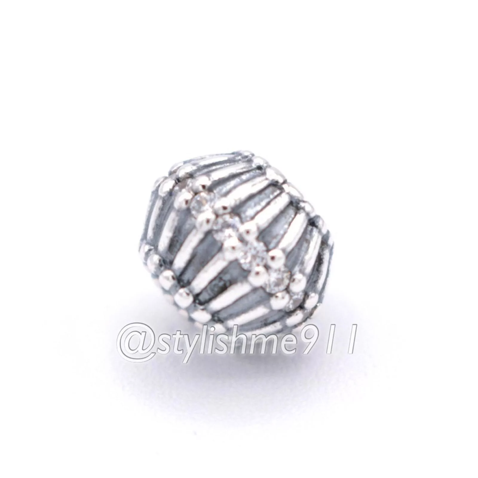 pandora Charms Authentic PANDORA Show Stopper with Black CZ Charm