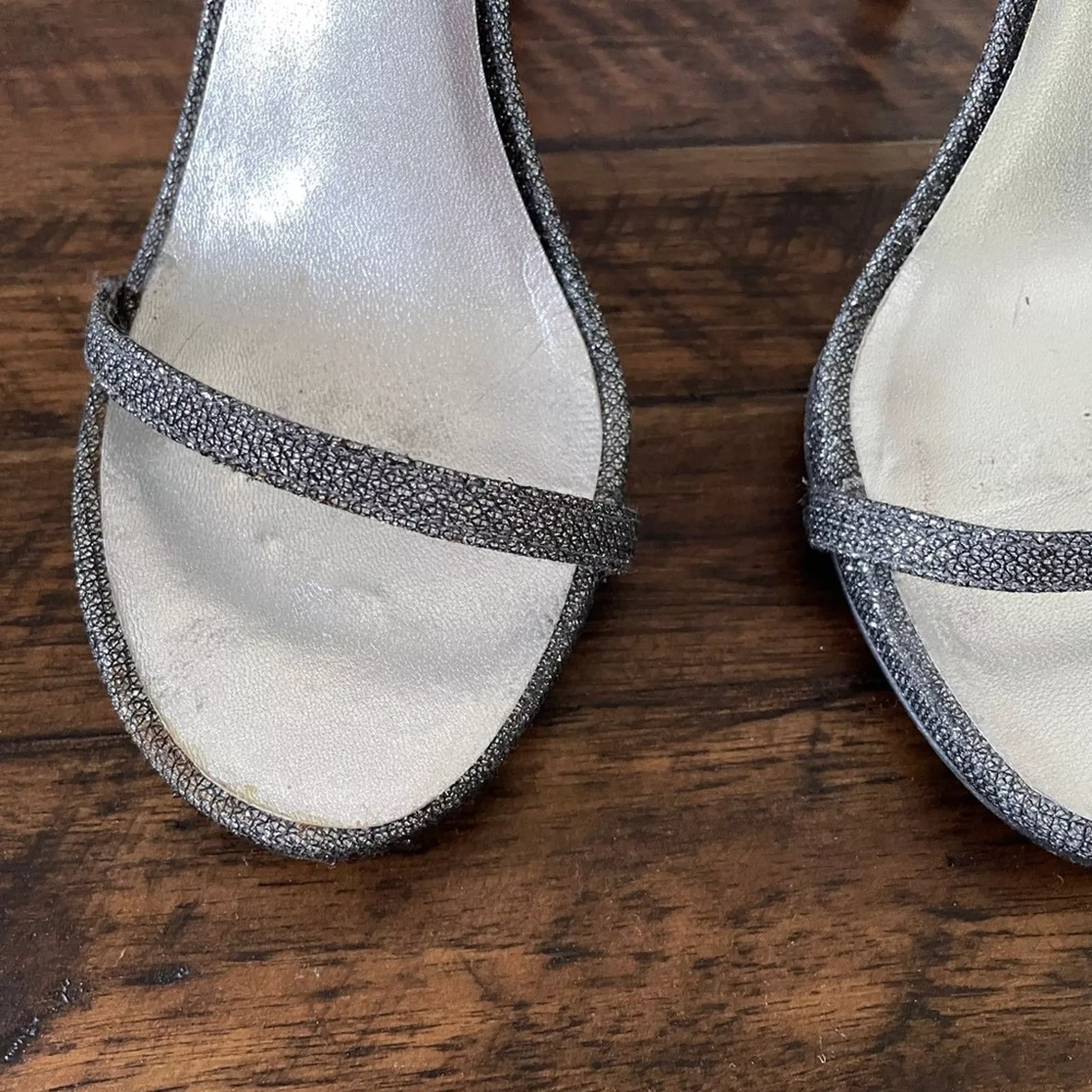 Stuart Weitzman Boots stuart weitzman nudist gray silver sparkly metallic heel