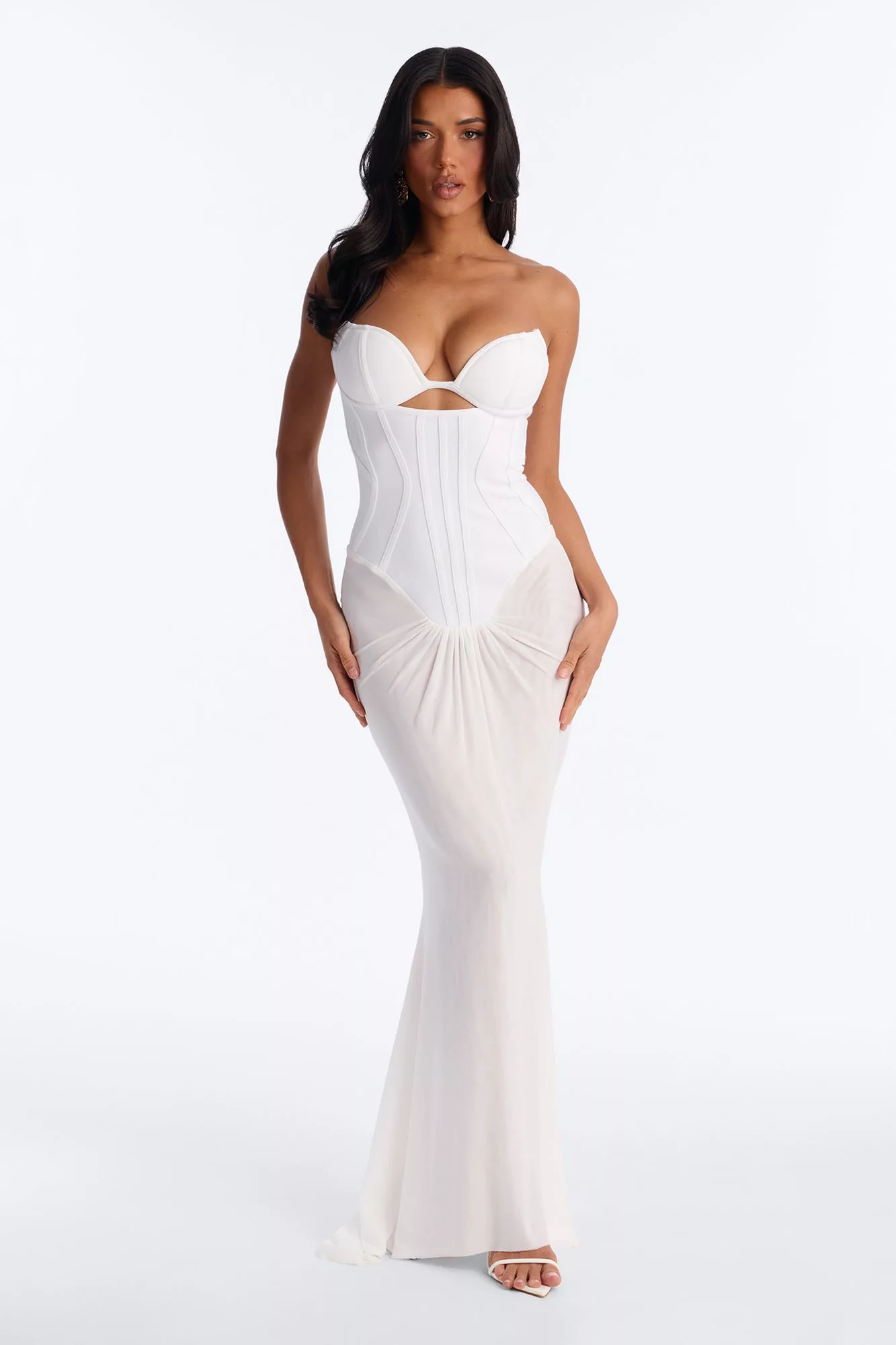 All Caught Up Bandage Gown - White
