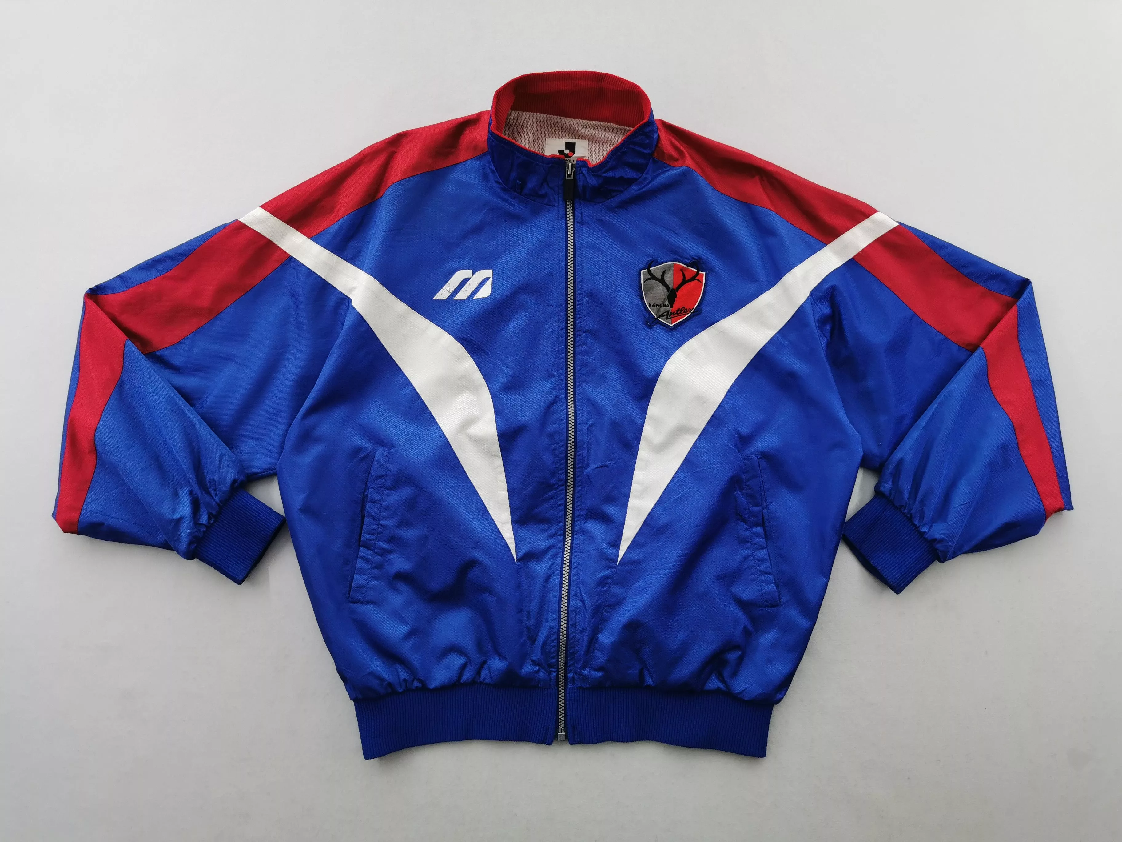 Mizuno Light Jackets Vtg Mizuno Kashima Antlers J League Multicolor Windbreaker Blue