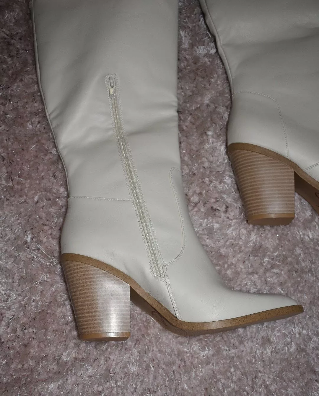 Other Boots Other NEW Michele Eyelet White Heeled Pointed Toe Boots Size 10