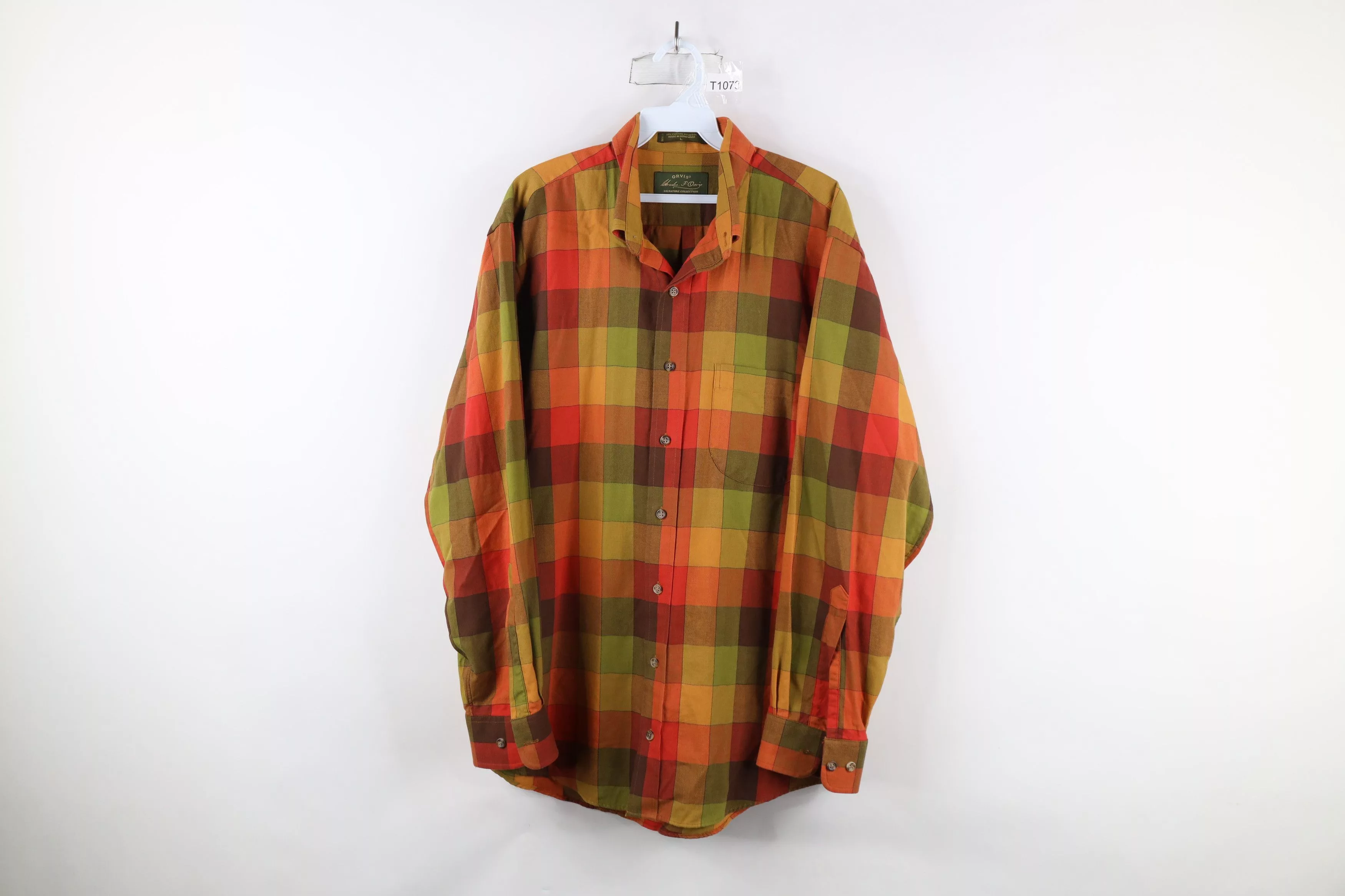 Orvis Shirts Button Ups Orvis × Vintage Vintage Orvis Rainbow Madras Plaid Button Down Shirt Multi