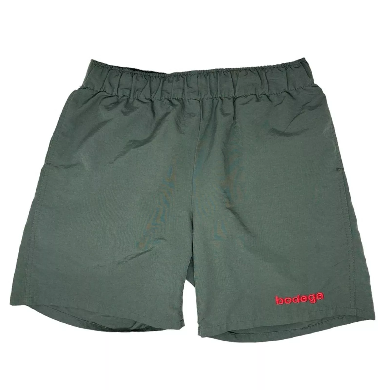 Bodega Swimwear Bodega × Vintage Bodega Swim Trunks Logo Embroidered Board Shorts Green SML Streetwear