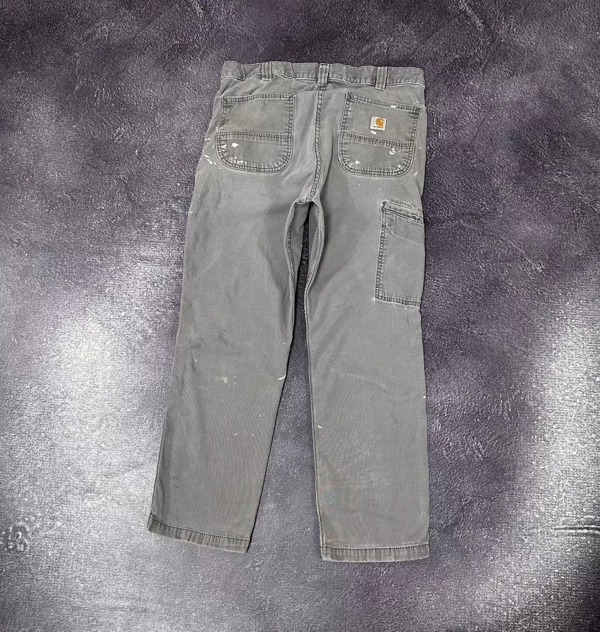 Carhartt Denim Vintage Carhartt Work Gray Painted Hype Baggy Pants Jeans Streetwear
