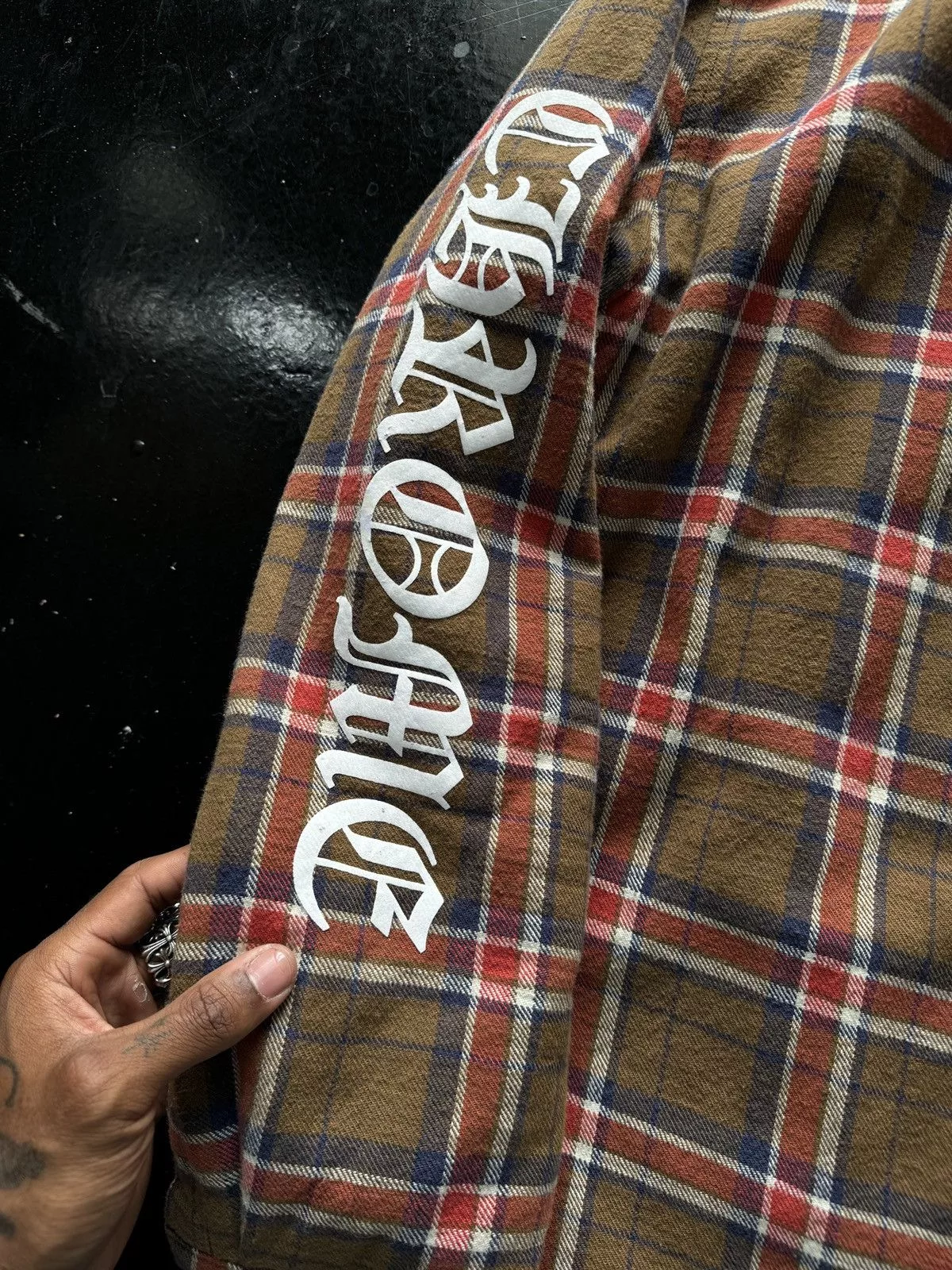 Chrome Hearts Shirts Button Ups Chrome Hearts Flannel Brown