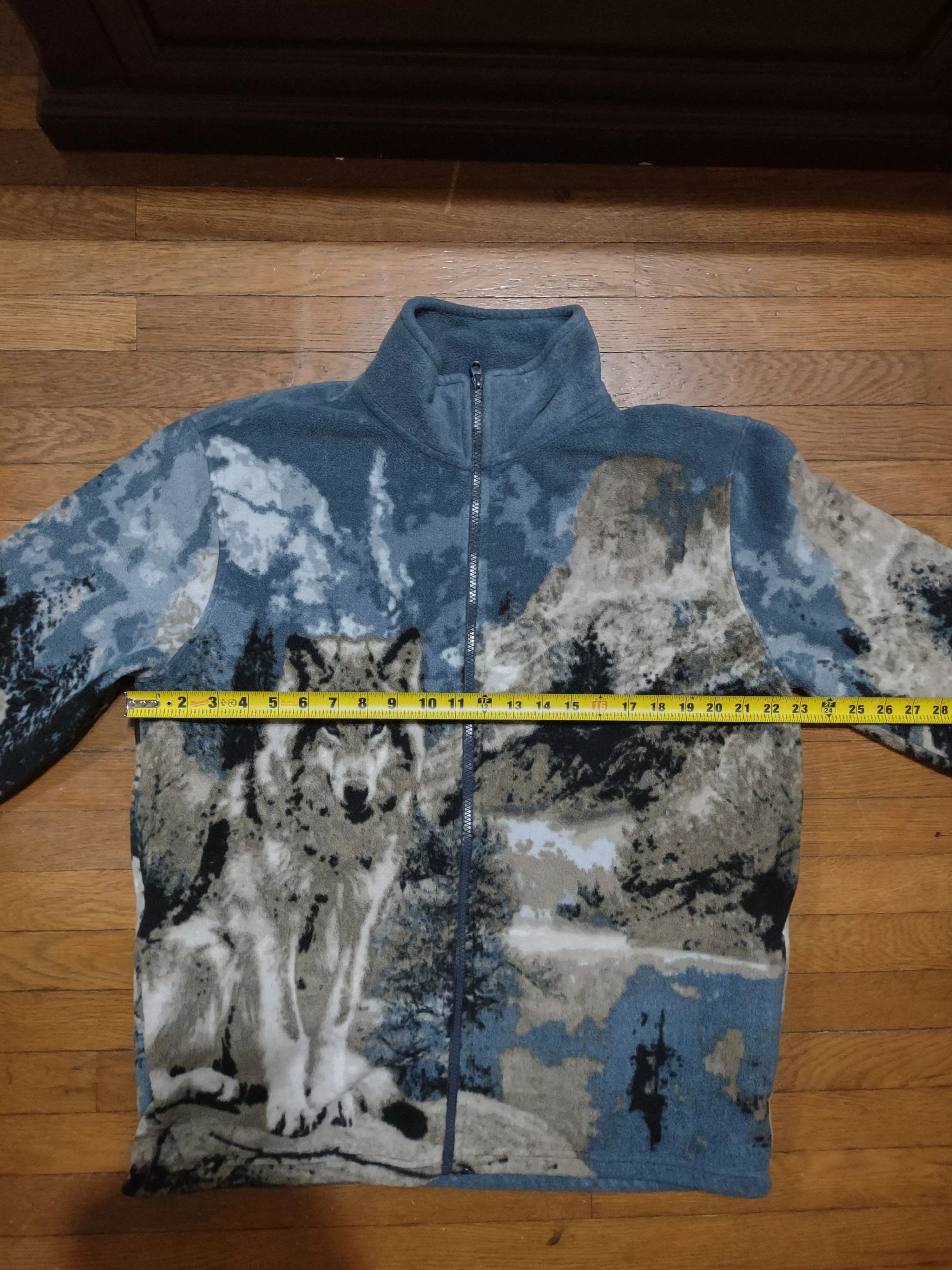 Vintage Light Jackets Vintage Fleece Wolf Zip-Up Blue