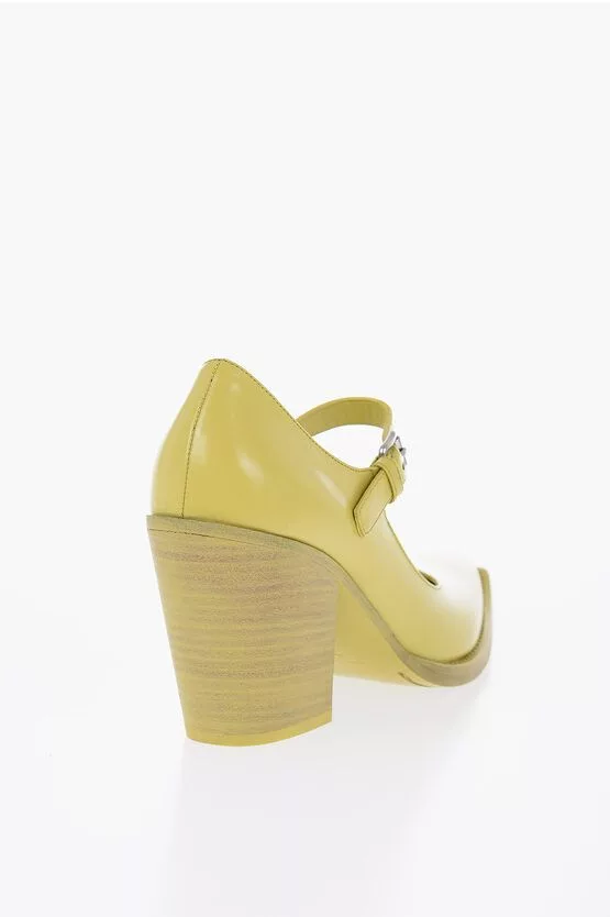 Prada Heels Prada Mary Jane Leather Pumps in yellow